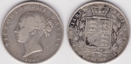 Half Crown 1848 over 7? Fine Half Crown 1848 over 7? Fine